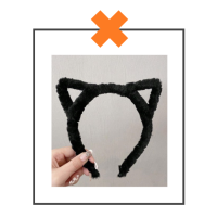 Haarband fluffy oortjes zwart